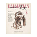 Curious Ziggy Dalmatian Matte Canvas, Vintage Sepia Dog Wall Art
