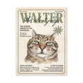 Walter the Silent Judge Cat Canvas Print, Vintage Magazine Pet Portrait